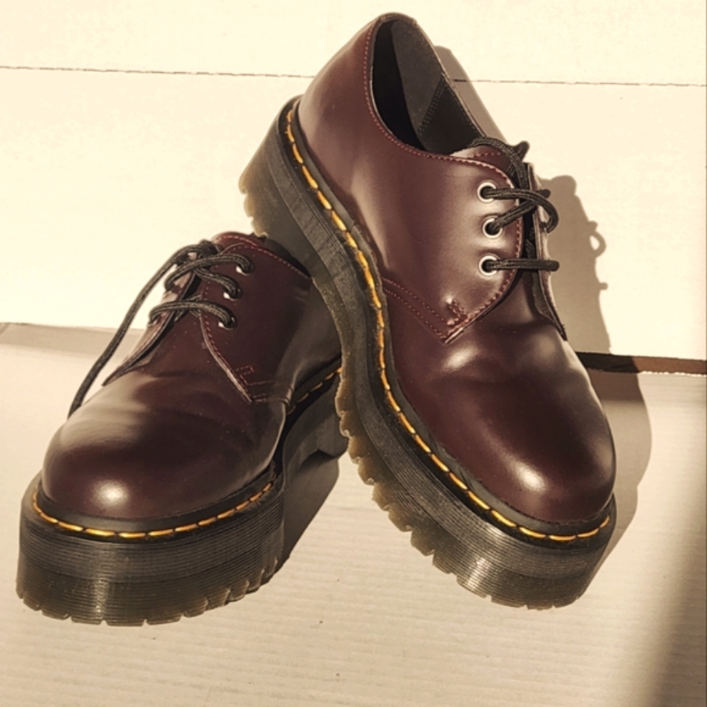 10W Dr Martens 1461 Burgundy Cherry Leather Platform Doctor W 10 Air Sole